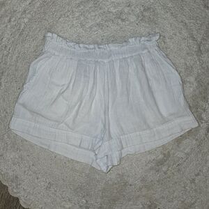 Roxy Mid Rise White Linen Shorts